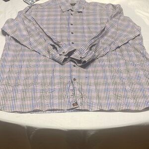 Robert Talbott Blue and White Checkered Casual Shirt